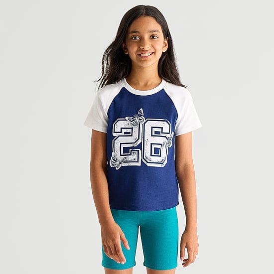 Thereabouts Little & Big Kid Girls Crew Neck Short Sleeve T-Shirt