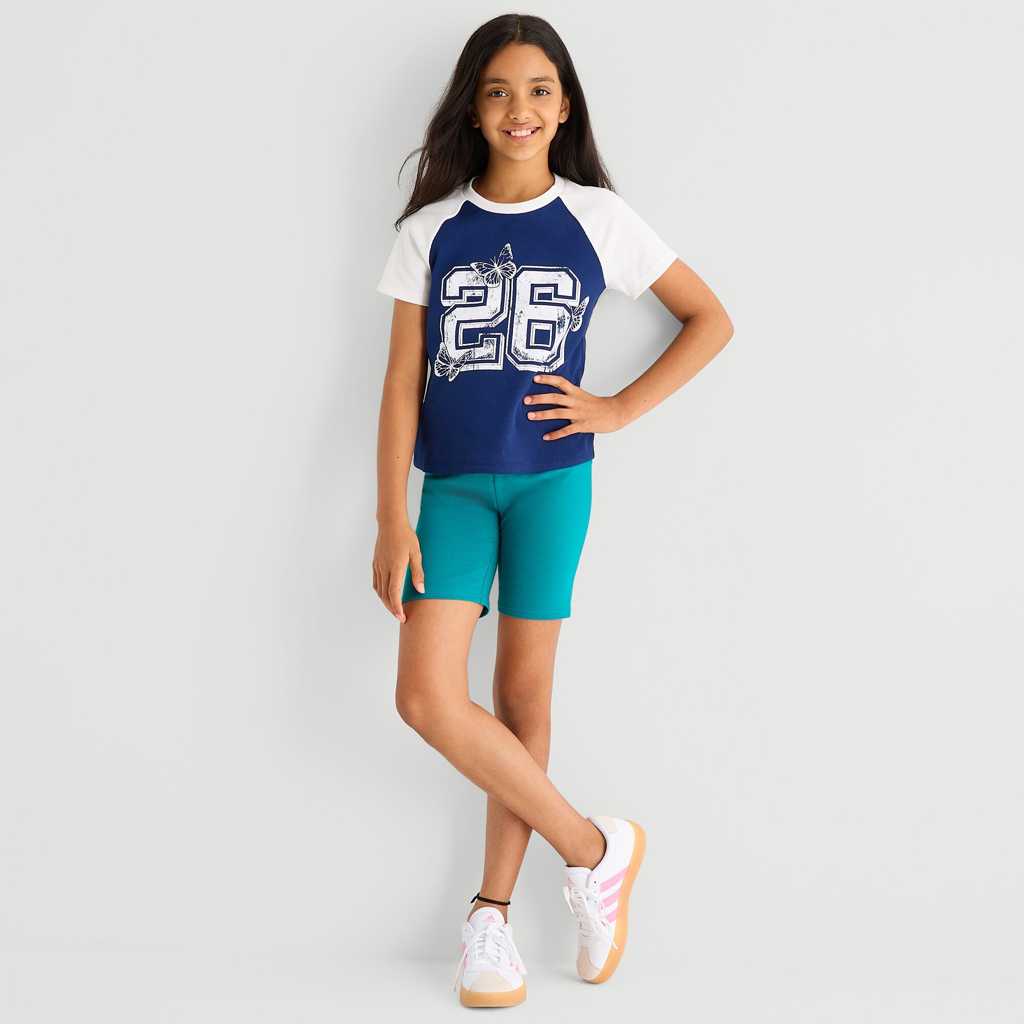 Thereabouts Little & Big Kid Girls Round Neck Short Sleeve T-Shirt