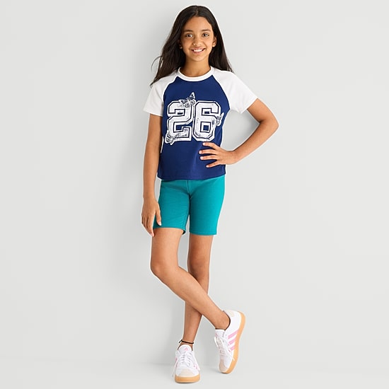 Thereabouts Little & Big Kid Girls Crew Neck Short Sleeve T-Shirt