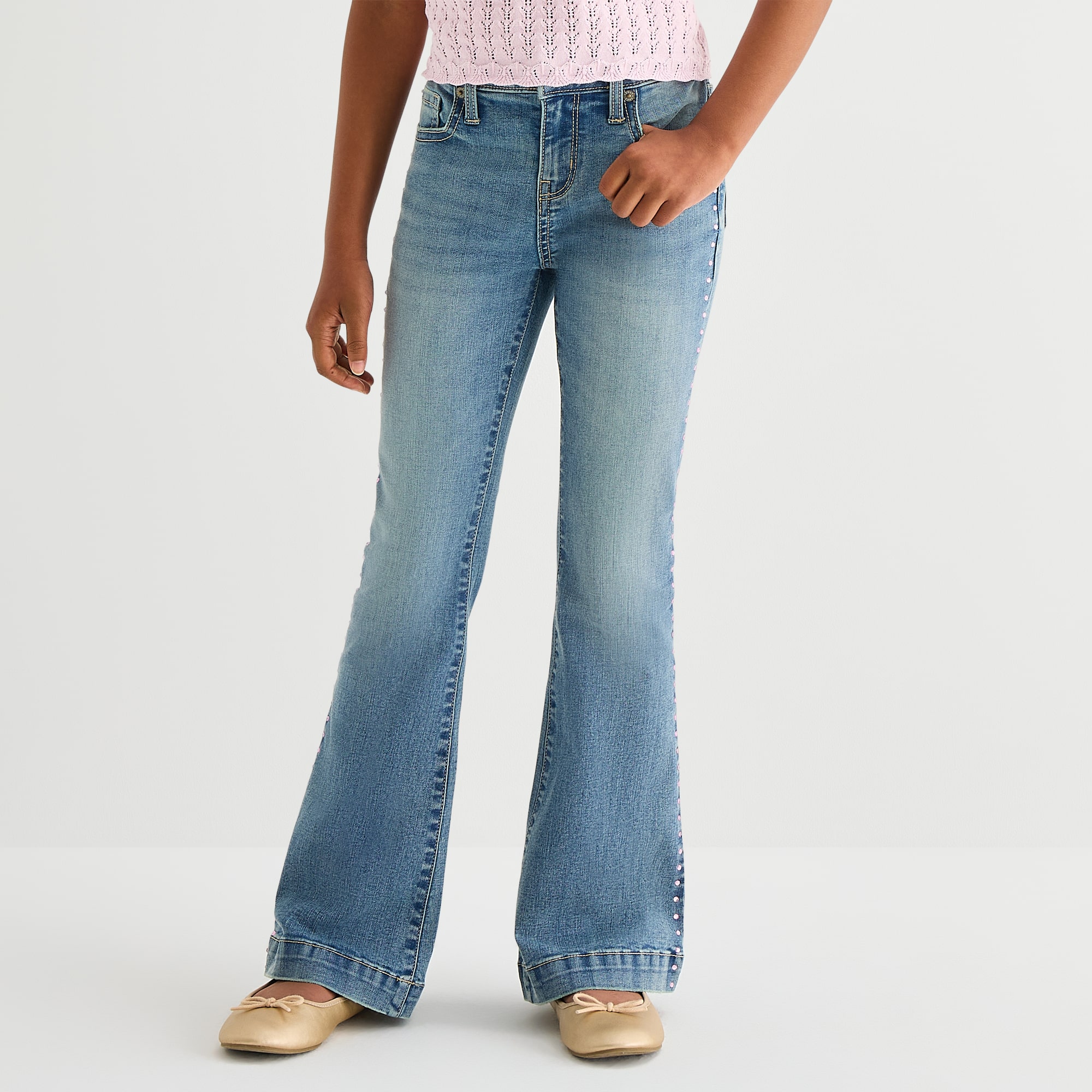 Thereabouts Little & Big Kid Girls Adjustable Waist Flare Leg Jean