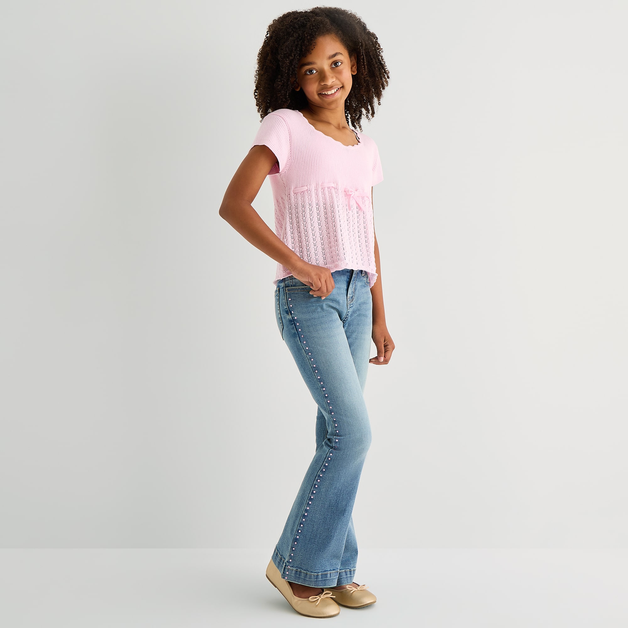 Thereabouts Little & Big Kid Girls Adjustable Waist Flare Leg Jean