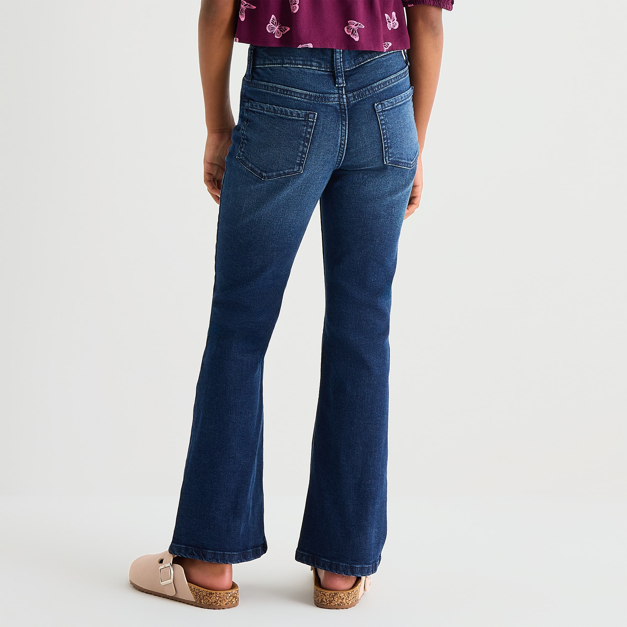 Thereabouts Little & Big Kid Girls Adjustable Waist Low Rise Flare Leg Jean