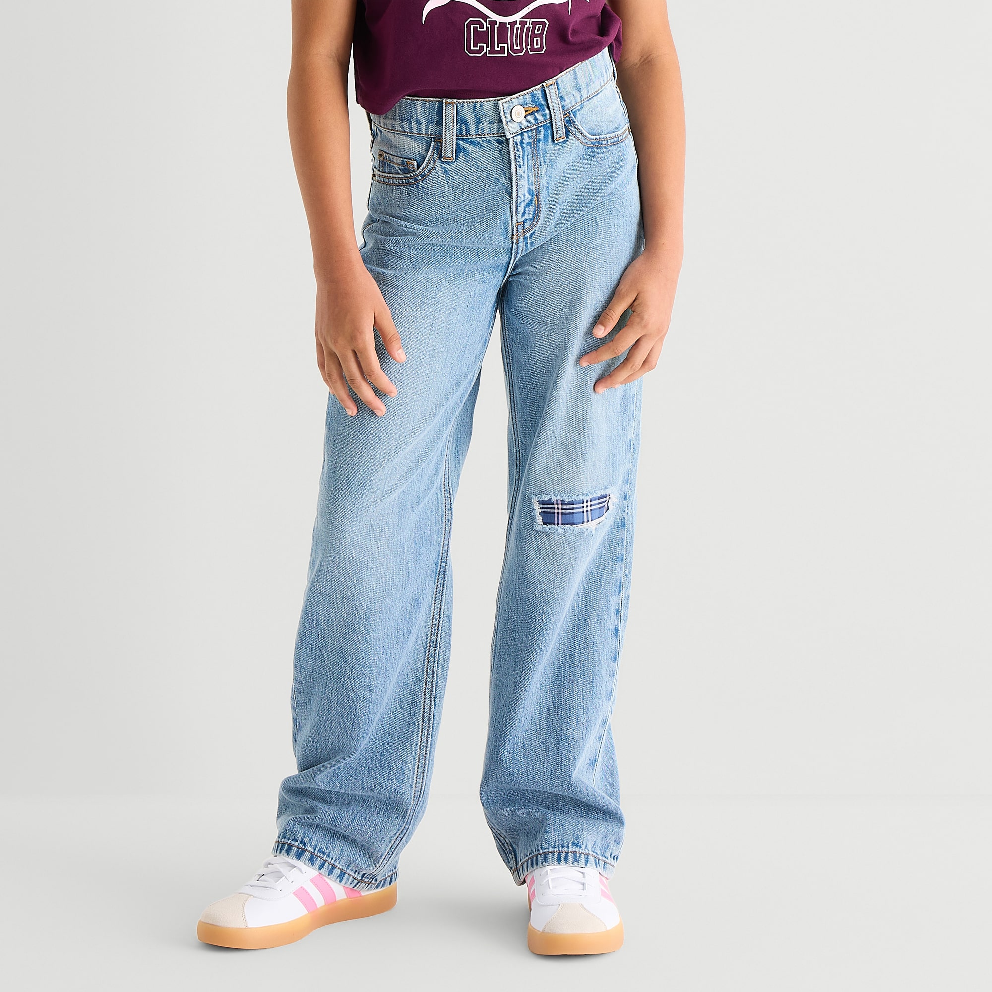 Thereabouts Little & Big Kid Girls Adjustable Waist High Rise Wide Leg Jean