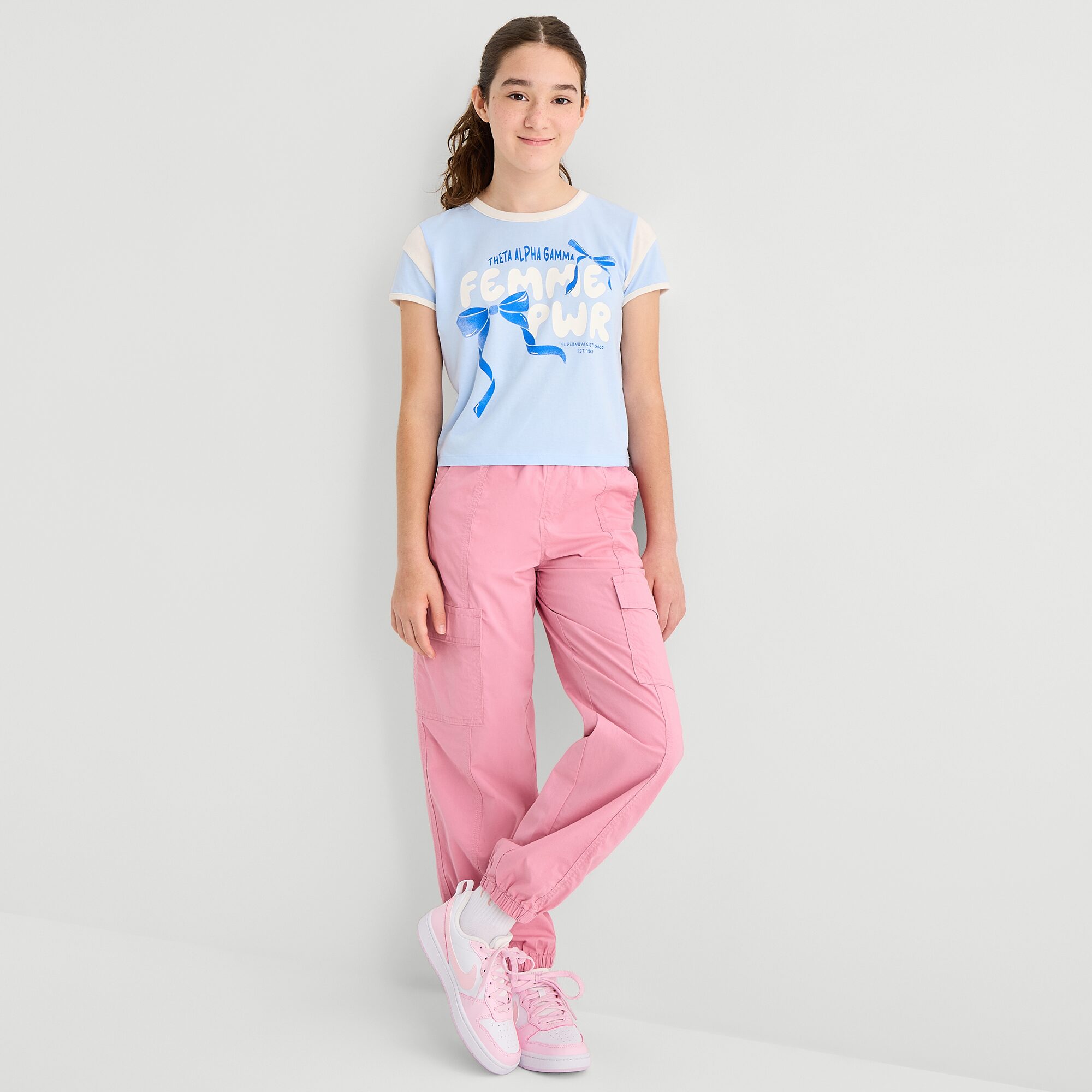 Thereabouts Girls Mid Rise Cuffed Cargo Pant