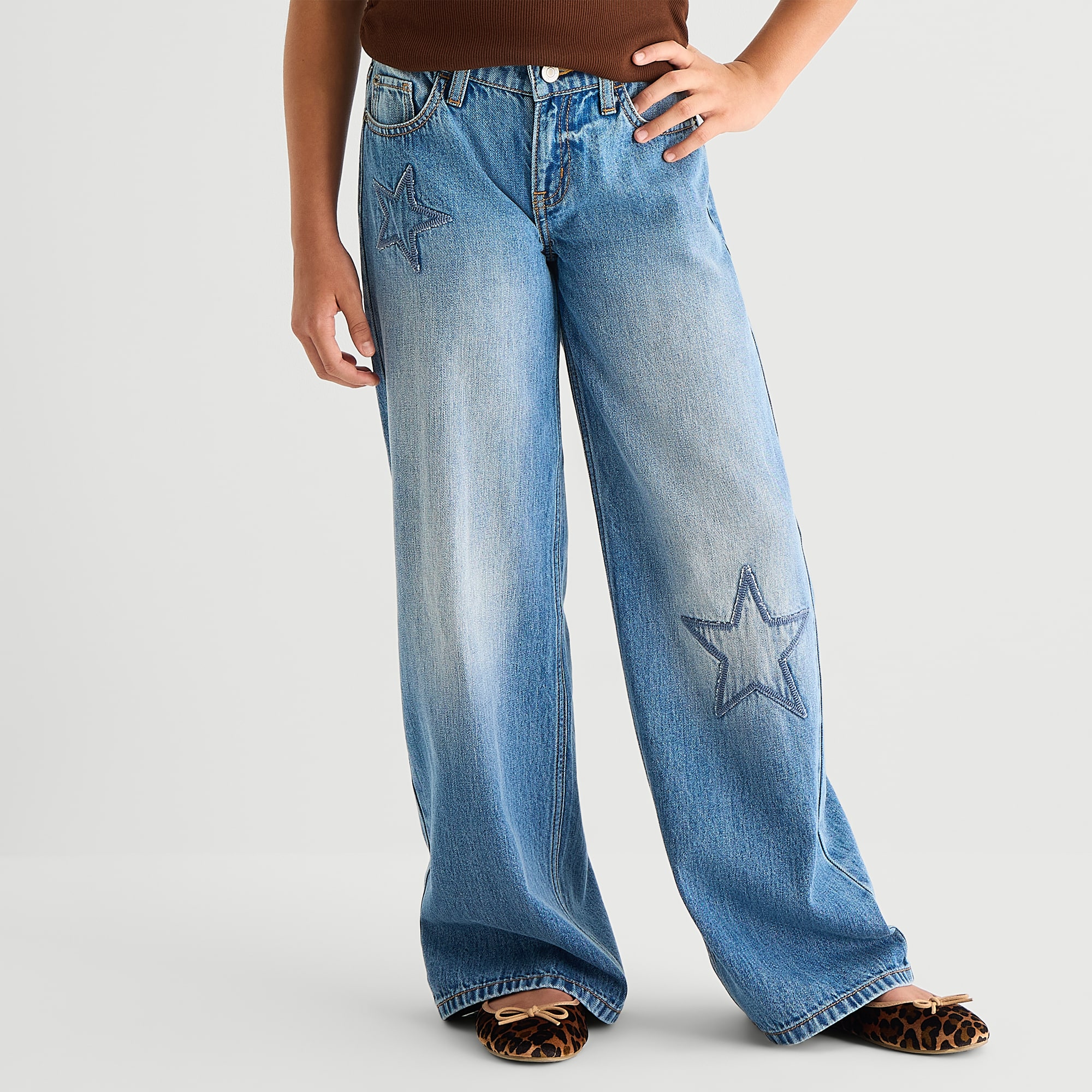 Thereabouts Little & Big Kid Girls Adjustable Waist Low Rise Baggy Fit Jean
