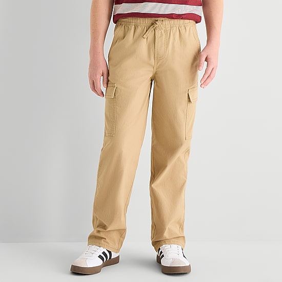 Thereabouts Pull-On Little & Big Kid Boys Drawstring Waist Straight Cargo Pant