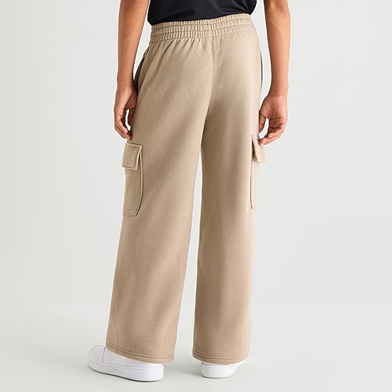Xersion Little & Big Kid Boys Mid Rise Wide Leg Active Fleece Cargo Pant