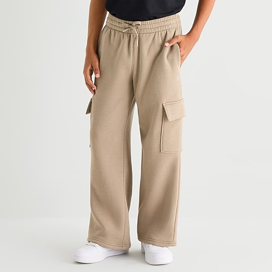 Xersion Little & Big Kid Boys Mid Rise Wide Leg Active Fleece Cargo Pant