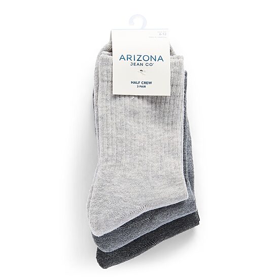 Arizona Mens 3 Pair Crew Socks