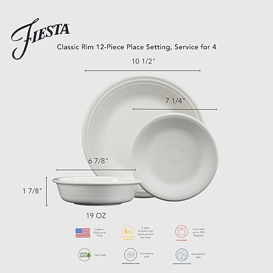 Fiesta Classic Rim 12-pc. Dinnerware Set