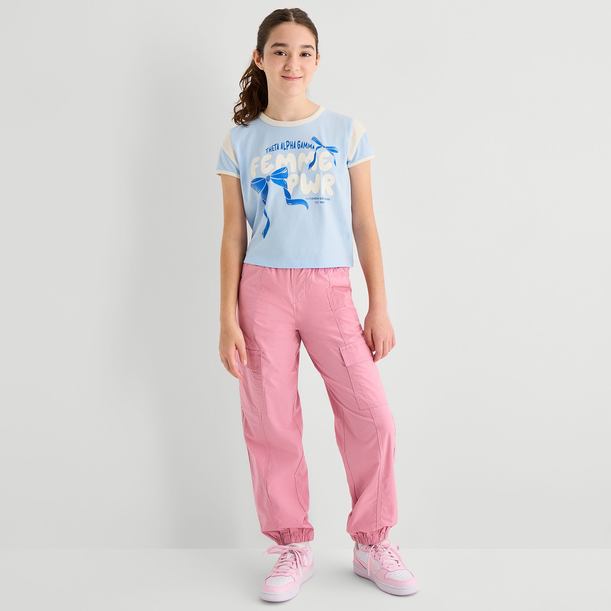 Thereabouts Little & Big Kid Girls Crew Neck Short Sleeve Regular Fit Graphic T-Shirt