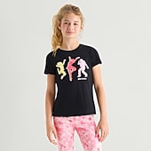 Xersion Little & Big Kid Girls Crew Neck Short Sleeve Regular Fit Graphic T-Shirt