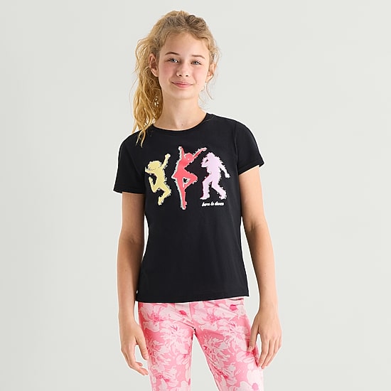 Xersion Little & Big Kid Girls Crew Neck Short Sleeve Regular Fit Graphic T-Shirt