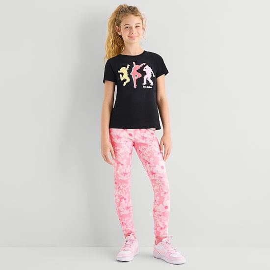 Xersion Little & Big Kid Girls Crew Neck Short Sleeve Regular Fit Graphic T-Shirt