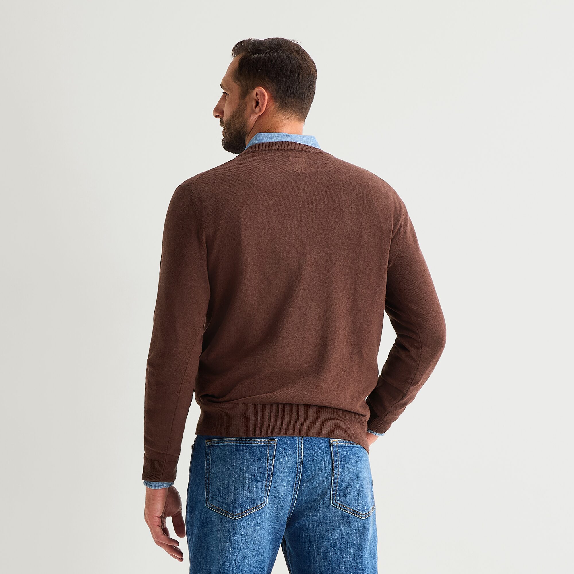 St. John's Bay Fine Gauge Mens V Neck Long Sleeve Pullover Sweater
