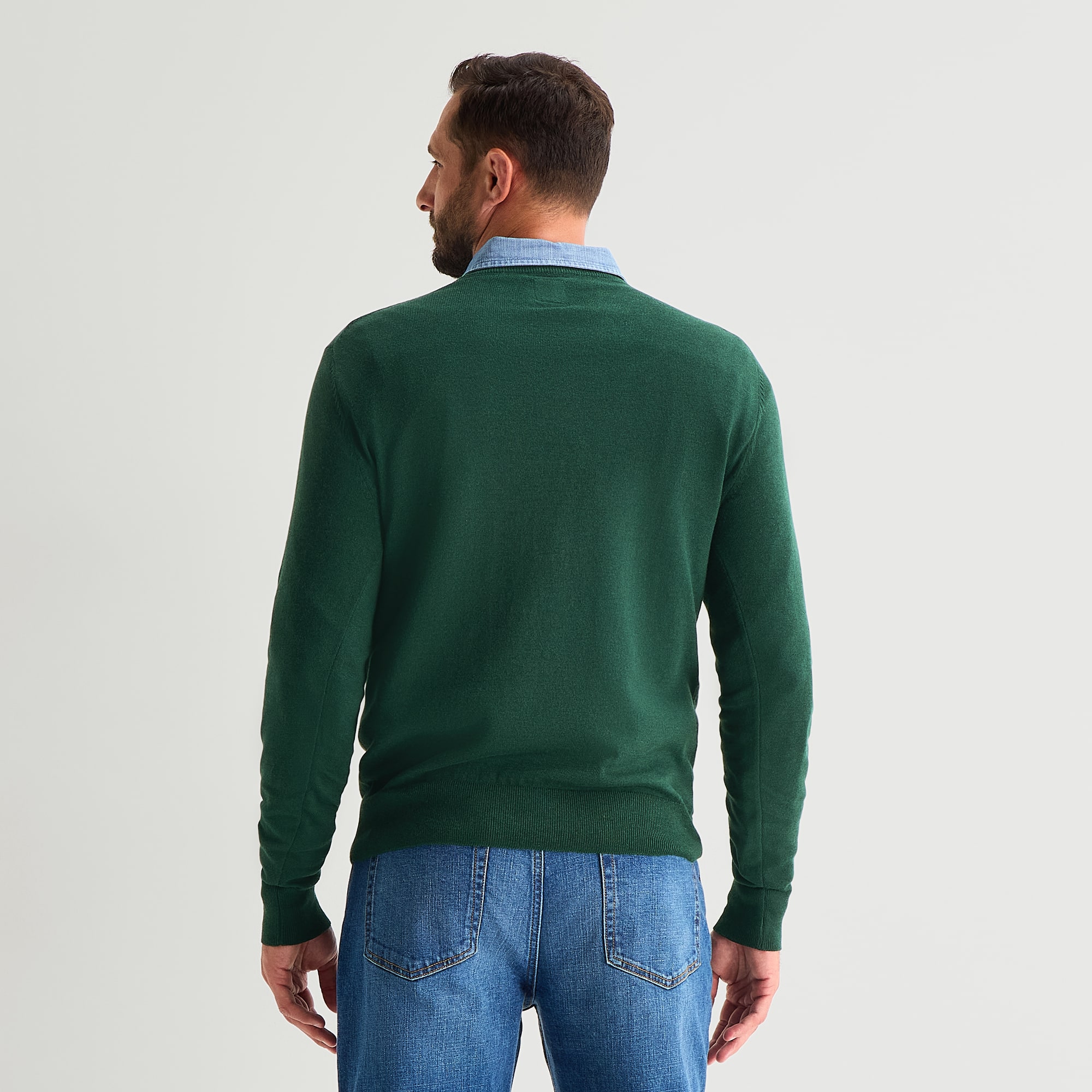 St. John's Bay Fine Gauge Mens V Neck Long Sleeve Pullover Sweater