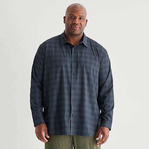 Stylus Mens Long Sleeve Regular Fit Big And Tall Button-down Shirt In Blue