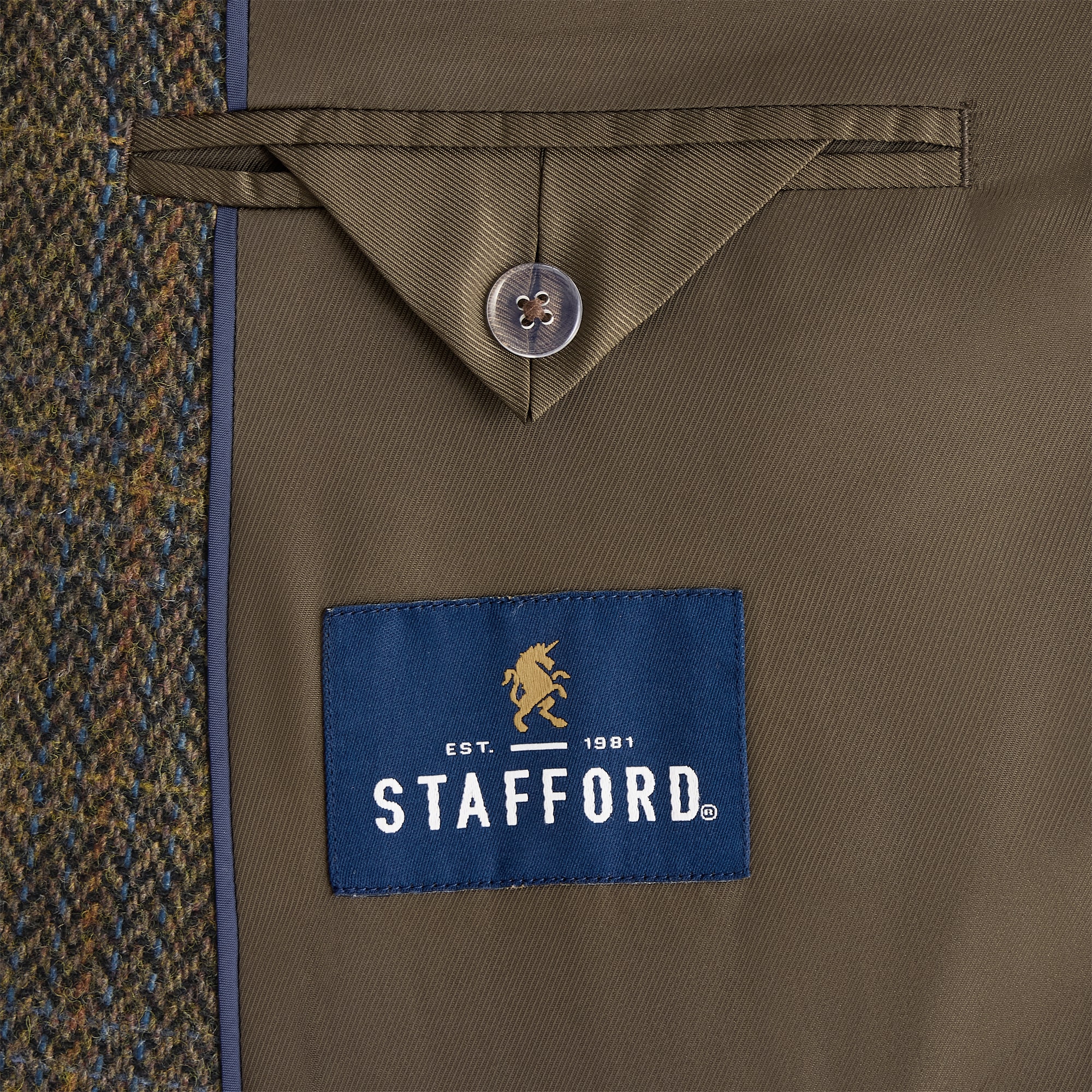 Stafford Mens Big and Tall Plaid Classic Fit Sport Coat