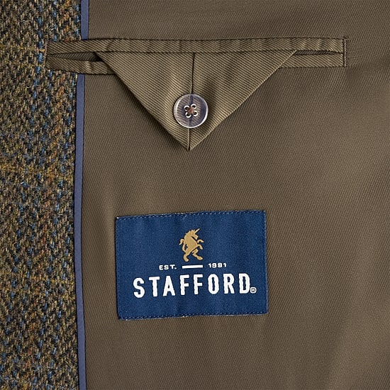 Stafford Mens Big and Tall Plaid Classic Fit Sport Coat