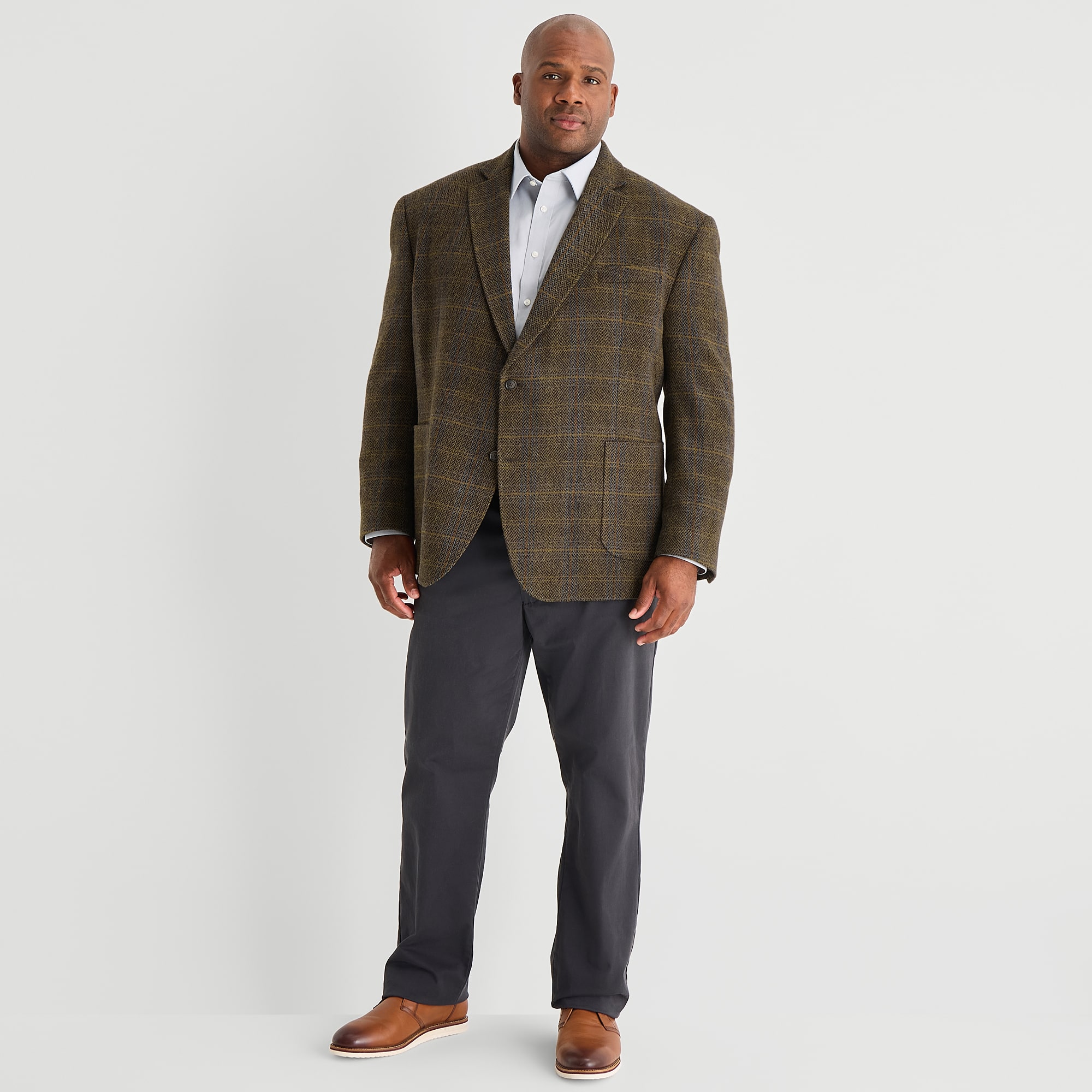 Stafford Mens Big and Tall Plaid Classic Fit Sport Coat