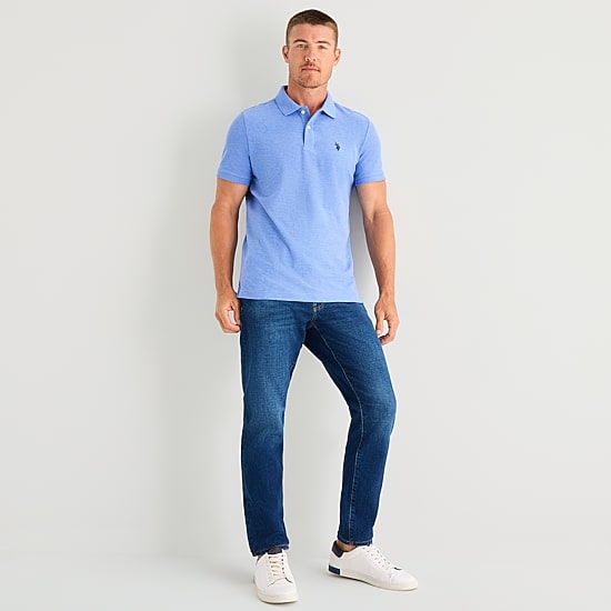 U.S. Polo Assn. Ultimate Pique Stretch Mens Classic Fit Short Sleeve Polo Shirt