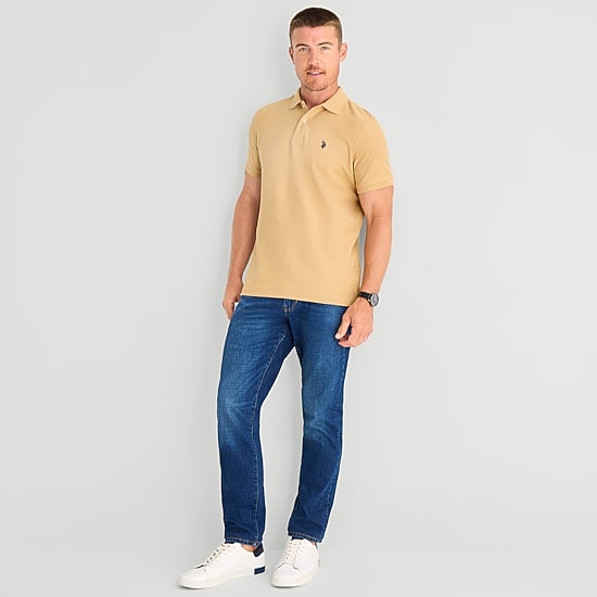 U.S. Polo Assn. Ultimate Pique Stretch Mens Classic Fit Short Sleeve Polo Shirt