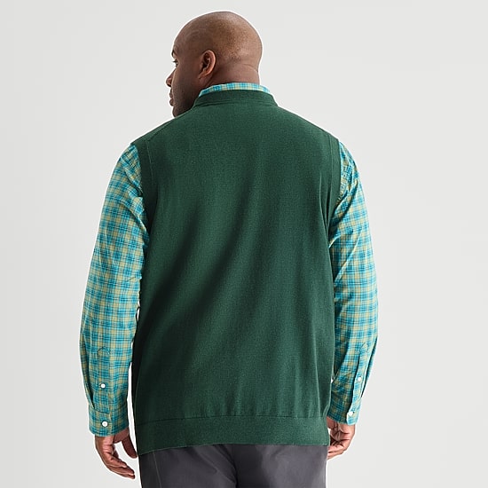 St. John's Bay Fine Gauge Mens V Neck Big and Tall Sweater Vest