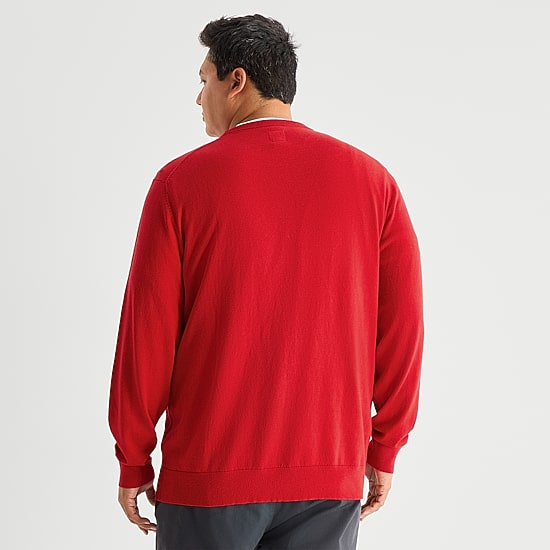 St. John's Bay Fine Gauge Big and Tall Mens Crew Neck Long Sleeve Pullover Sweater