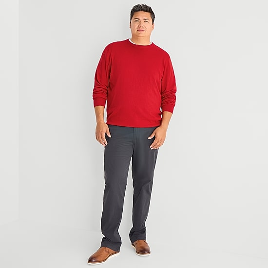 St. John's Bay Fine Gauge Big and Tall Mens Crew Neck Long Sleeve Pullover Sweater