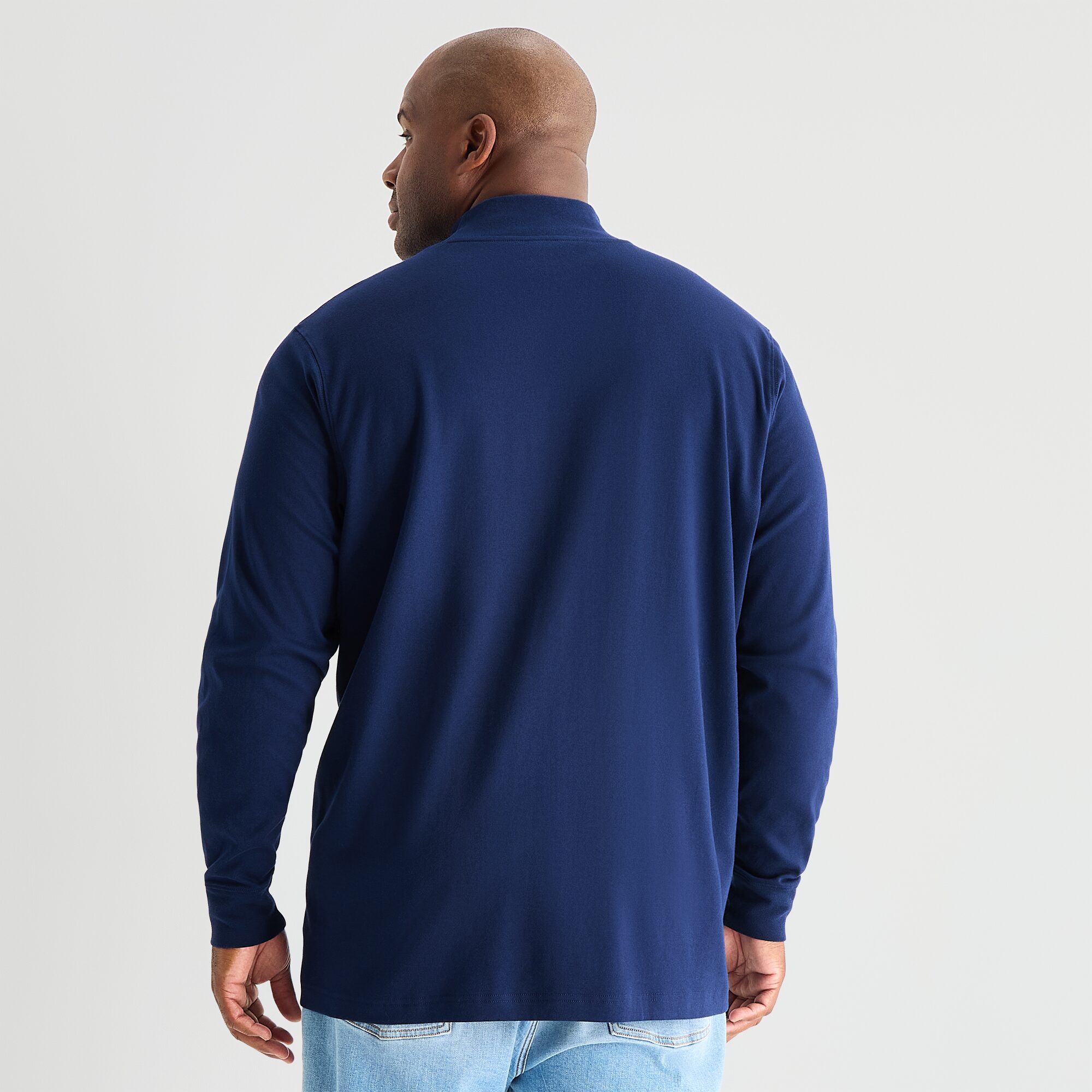 St. John's Bay Interlock Mens Long Sleeve Big and Tall Mock Neck Top