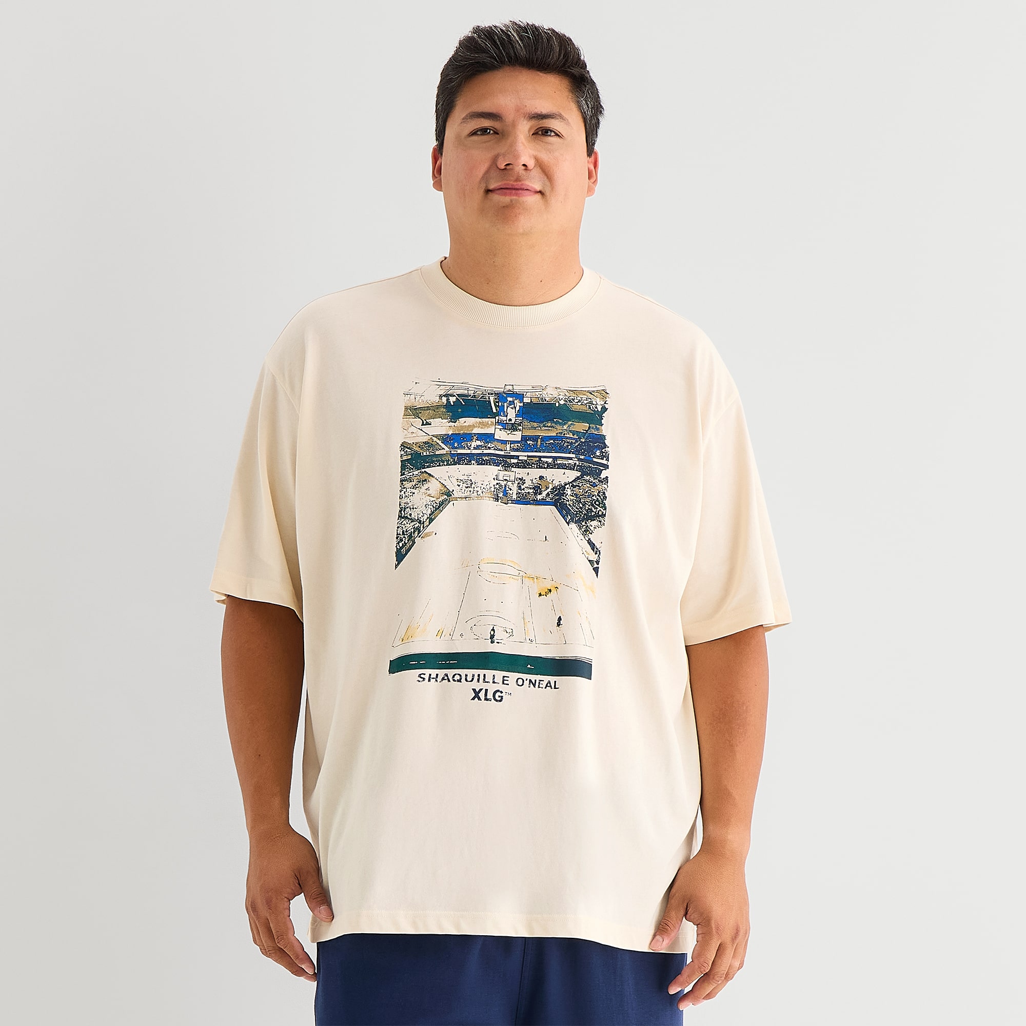 Shaquille O'Neal XLG™ Mens Round Neck Short Sleeve Regular Fit Big and Tall Graphic T-Shirt