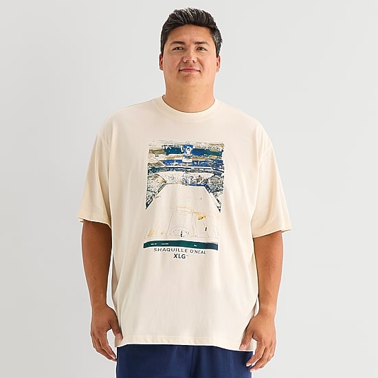 Shaquille O'Neal XLG™ Mens Active Round Neck Short Sleeve Regular Fit Big and Tall Graphic T-Shirt