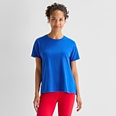 Xersion Womens Cotton Crew Neck Short Sleeve T-Shirt