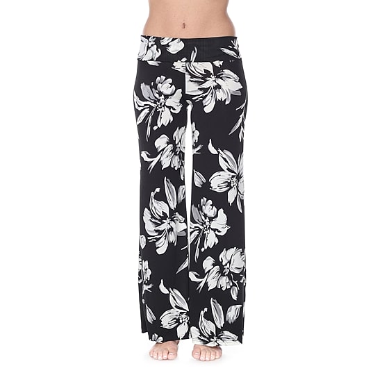 White Mark Womens Mid Rise Wide Leg Palazzo Pant