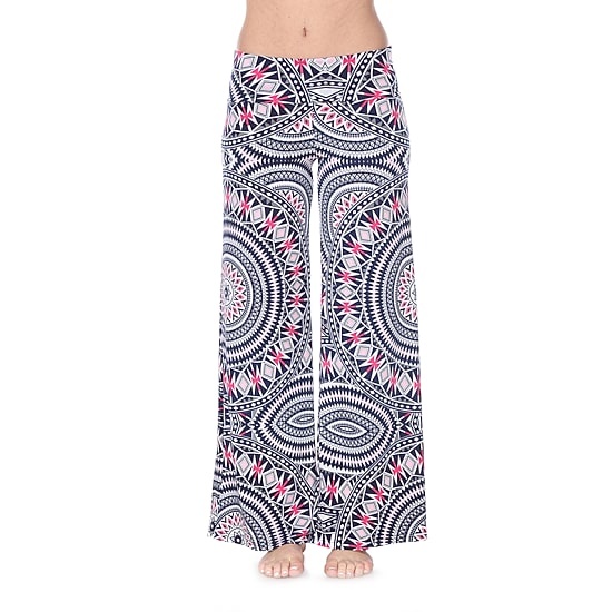 White Mark Womens Mid Rise Wide Leg Palazzo Pant