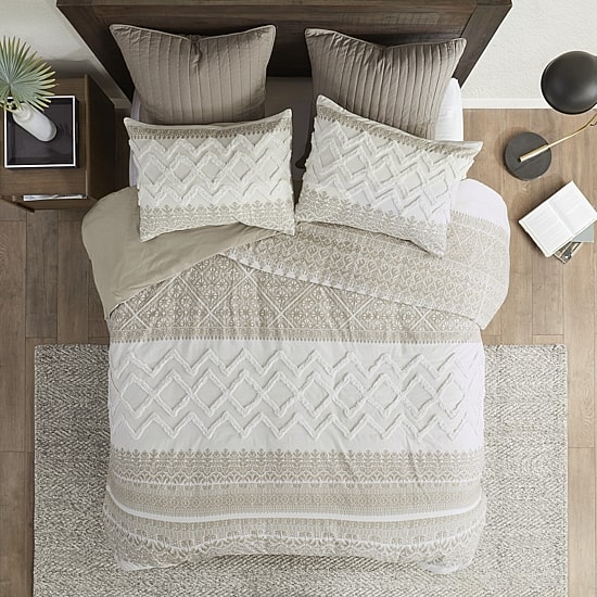 Ink+Ivy Mila 3 Piece Cotton Comforter Set with Chenille Tufting