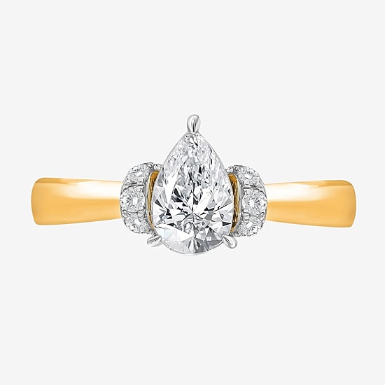 (I / I1) Womens 2 CT. T.W. Lab Grown White Diamond 10K Gold or 14K Gold Pear Solitaire Engagement Ring