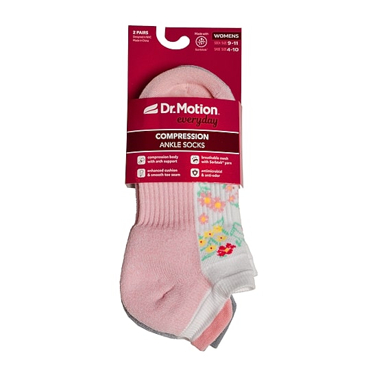 Dr Motion 2 Pair Low Cut Compression Socks Womens