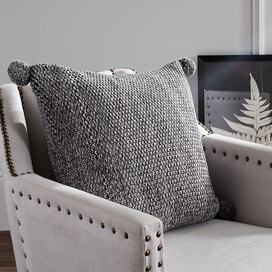 Safavieh Pom Pom Knit Square Throw Pillow