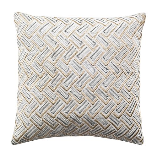 Safavieh Metallic Square Throw Pillow, One Size, Gray