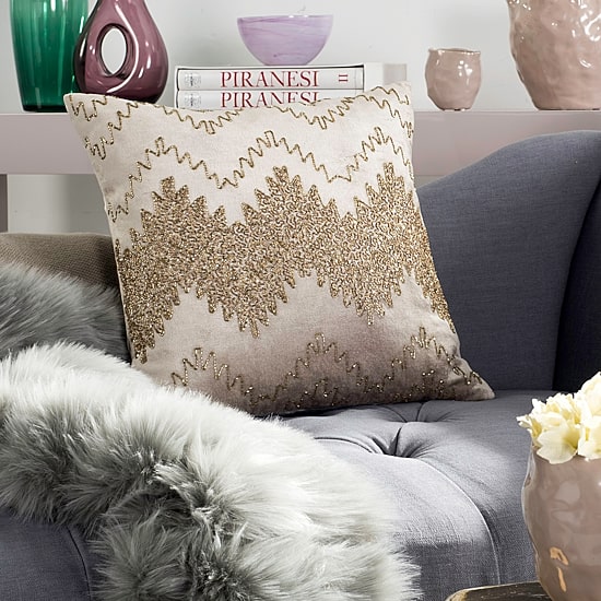 Safavieh Gold Sparkle Square Throw Pillow