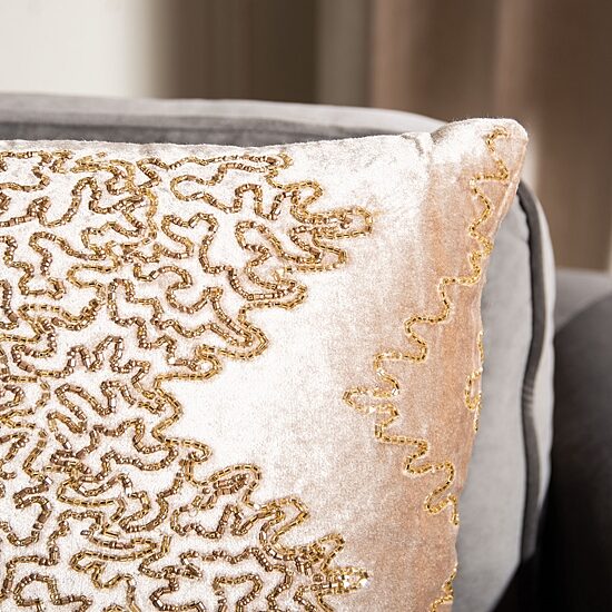 Safavieh Gold Sparkle Square Throw Pillow