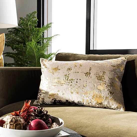 Safavieh Edmee Metallic Rectangular Throw Pillow