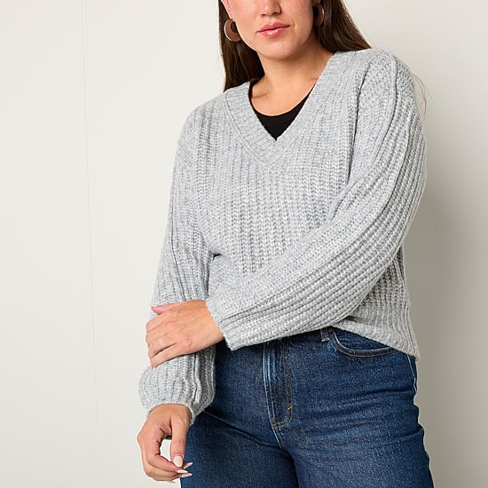 a.n.a Womens V Neck Long Sleeve Pullover Sweater