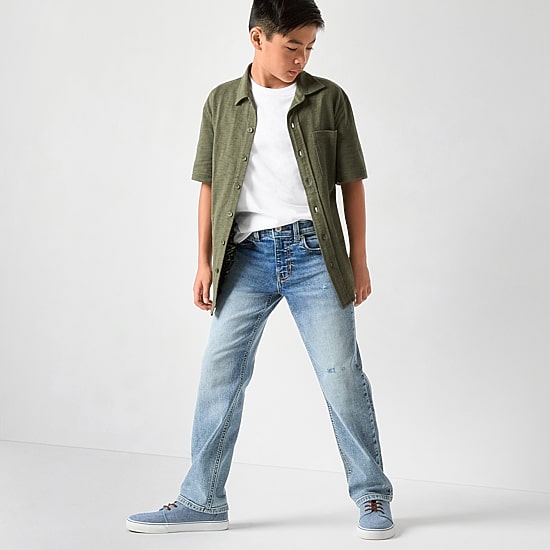 Thereabouts Little & Big Kid Boys Adjustable Waist Mid Rise Straight Leg Jean