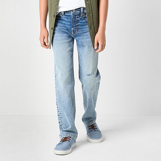 Thereabouts Little & Big Kid Boys Adjustable Waist Mid Rise Straight Leg Jean
