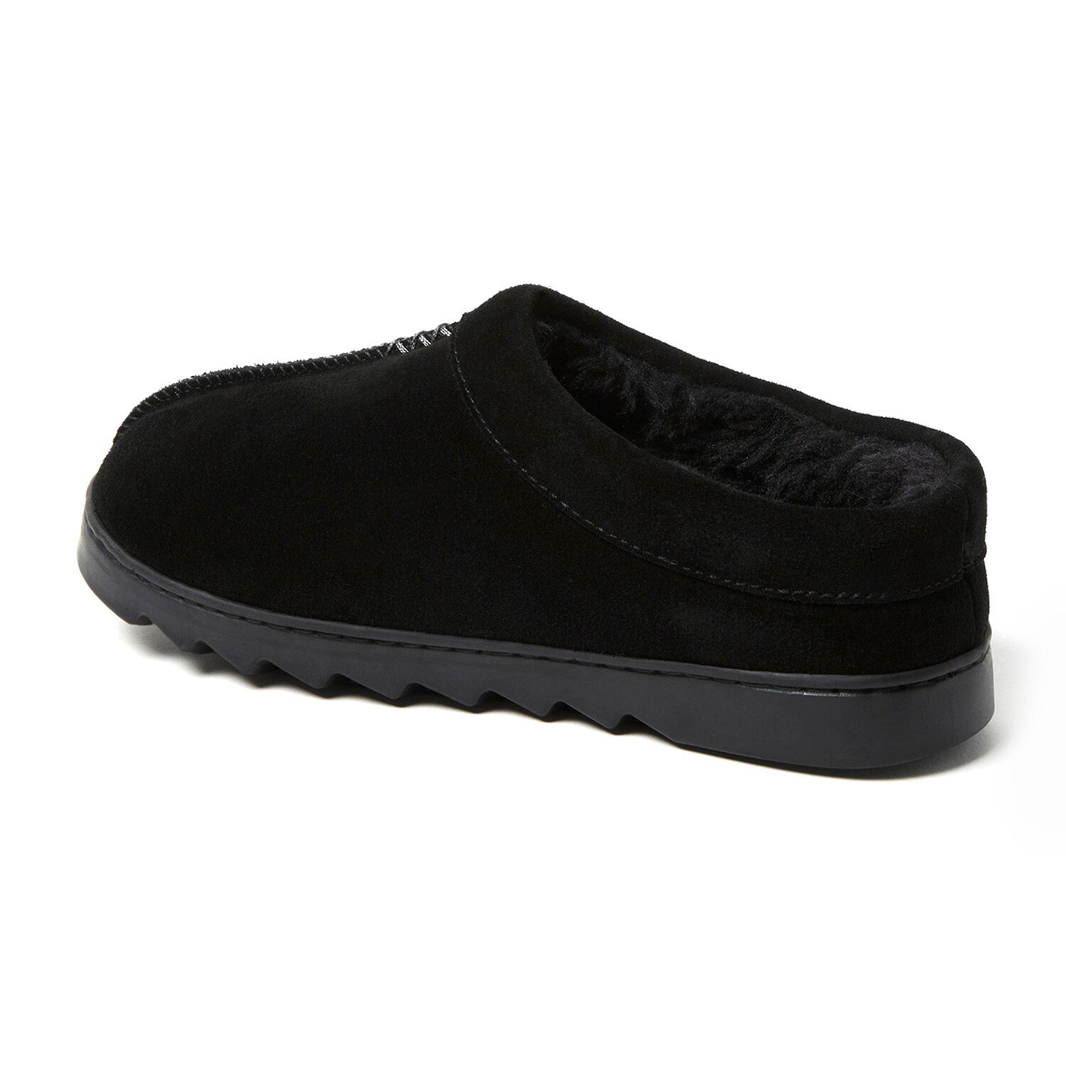 Dearfoams Doreen Genuin Suede Embroidery Womens Memory Foam Clog Slippers
