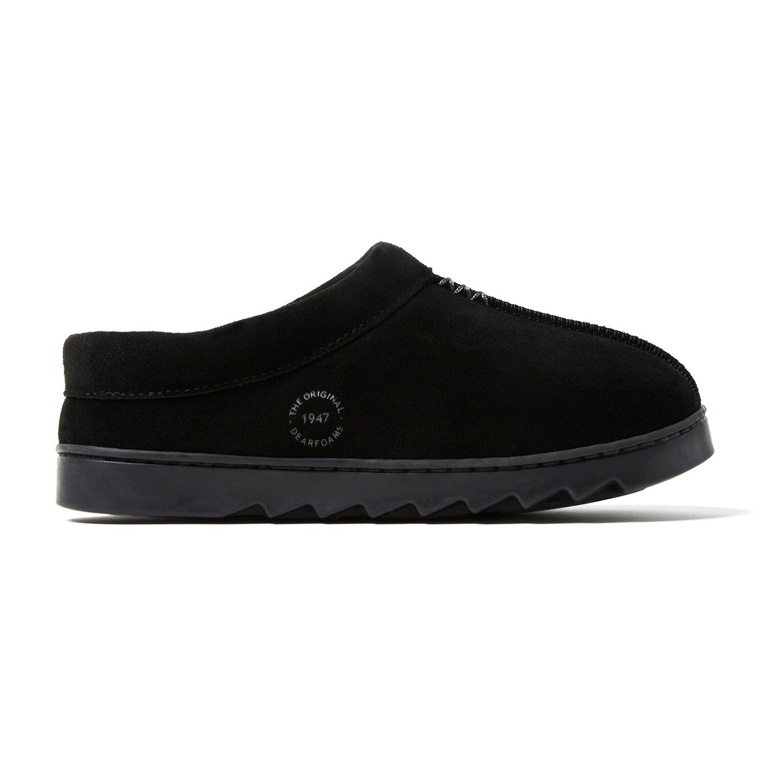 Dearfoams Doreen Genuin Suede Embroidery Womens Memory Foam Clog Slippers