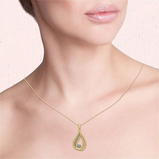 Womens 1/3 CT. T.W. Natural White Diamond 14K Gold 18 Inch Pendant Necklace