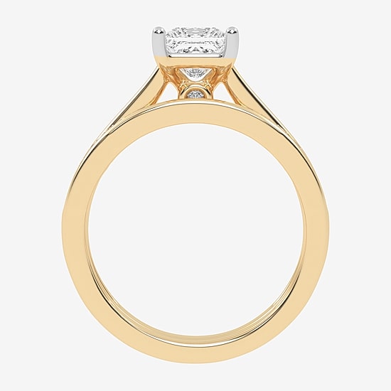(G / Vs2-Si1) Womens 1 1/2 CT. T.W. Lab Grown White Diamond 10K Gold Side Stone Bridal Set